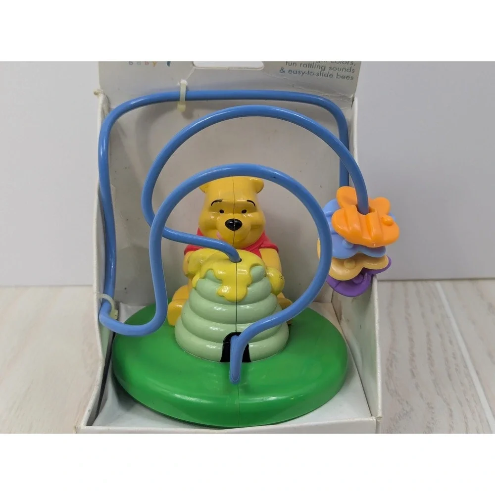 Disney Winnie Pooh Round Busy‎ Beehive Chaser Maze Baby Toy bee beads